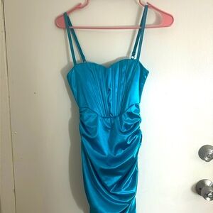 Fancy silky teal going out dress worn once